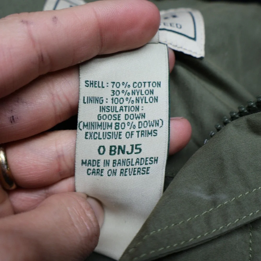 LL Bean Down Jacket Men Large Tall‎ Green Insulated Full zip Heavy Chore Coat